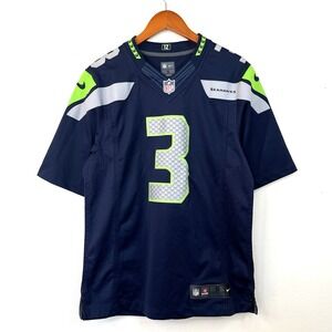 NFL Mens Seattle Seahawks #3 Russell Wilson Nike Jersey Size S  Blue Football